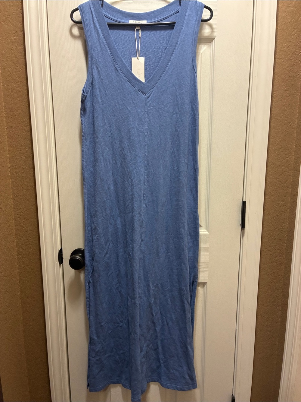 Z Supply Light Blue Sleeveless V-Neck Maxi Dress